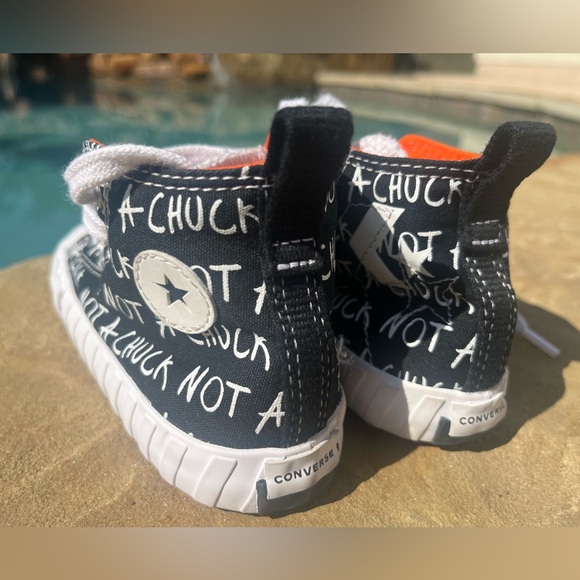 Converse Untitled Hi Top Sneaker Toddler Size 9 Black White "Not A Chuck" - Picture 8 of 12